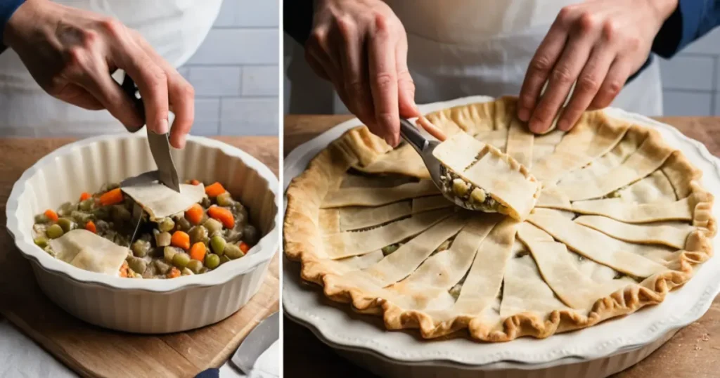 Chicken pot pie with pie crust tutorial