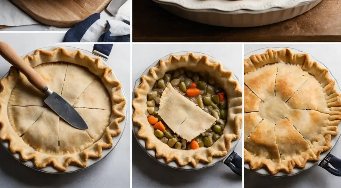 Chicken pot pie with pie crust tutorial