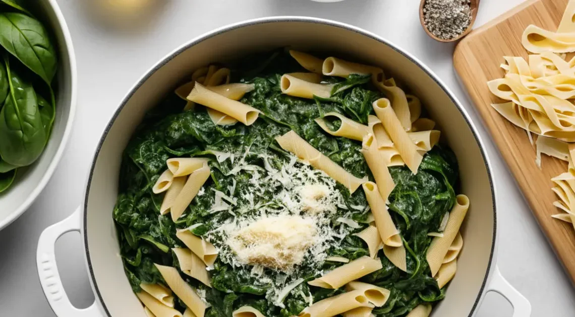 Creamy-spinach-pasta