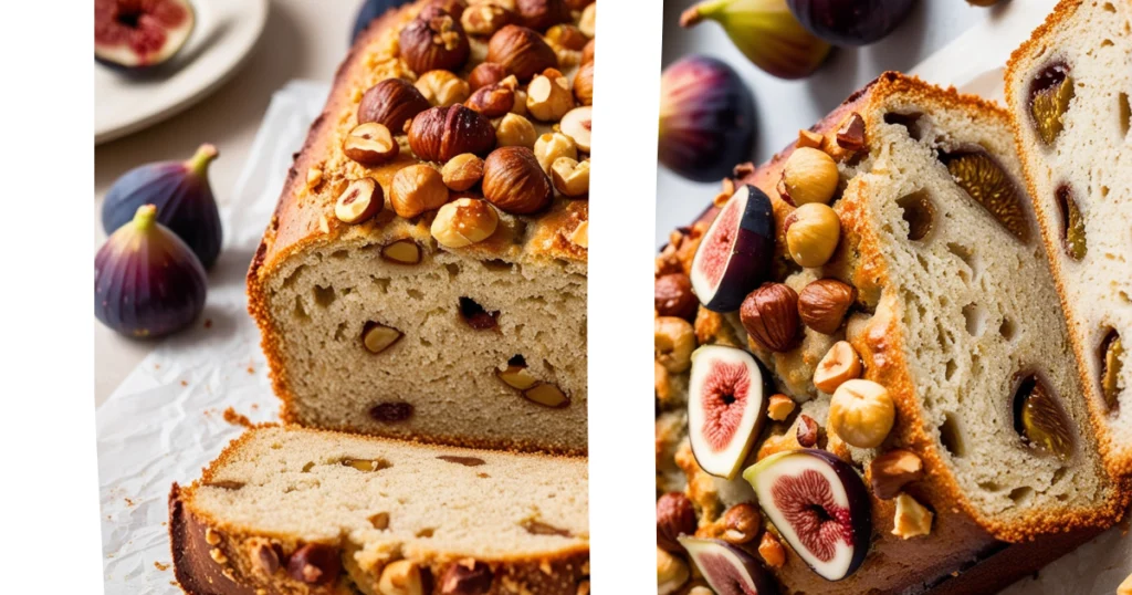 Fig Bread with Whole Wheat Flour, Honey, and Hazelnuts.