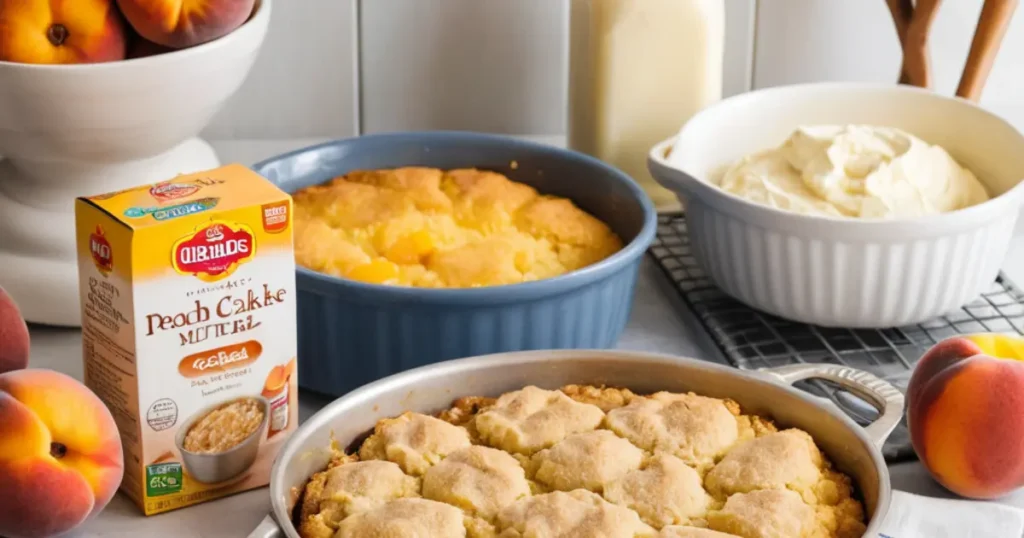 How to make peach cobbler with cake mix: A step-by-step guide.