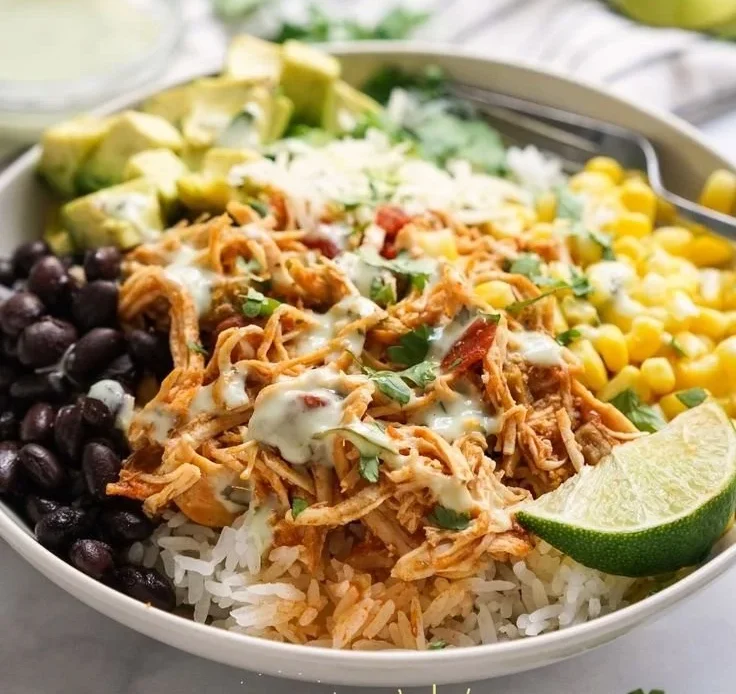 Delicious Chicken Burrito Bowl with fresh ingredients and vibrant colors
