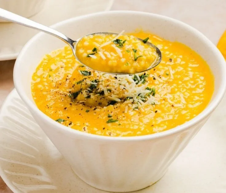 A bowl of Italian Penicillin Soup garnished and ready to serve.
