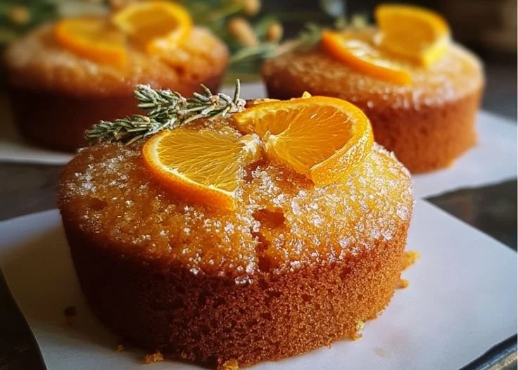 Delicious orange ginger honey cakes topped with a citrus glaze and honey drizzle.