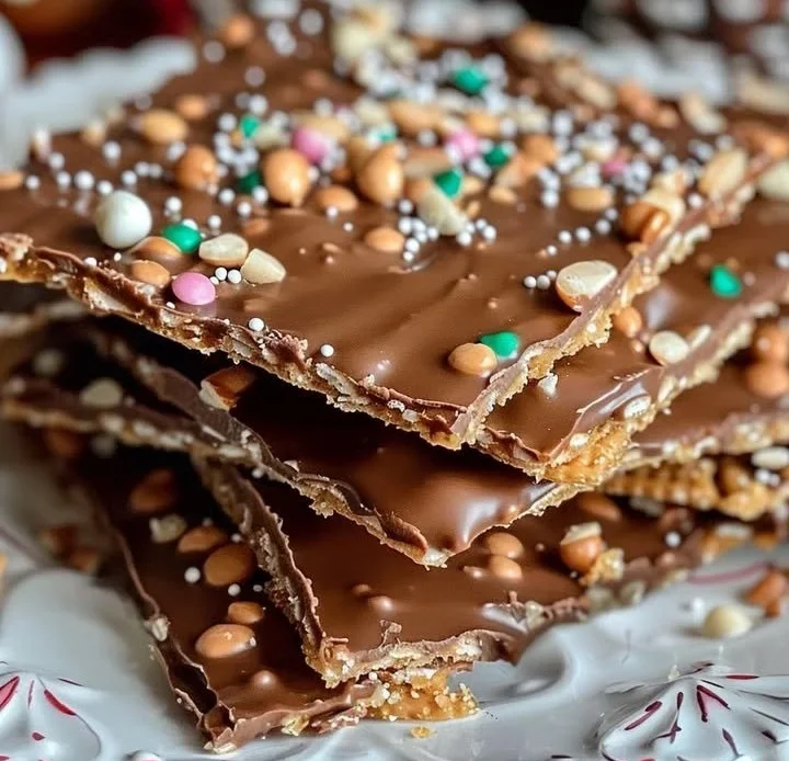 Delicious Christmas Crack Saltine Cracker Toffee dessert