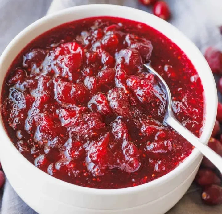 Classic cranberry sauce served in a bowl, perfect for holiday meals.
