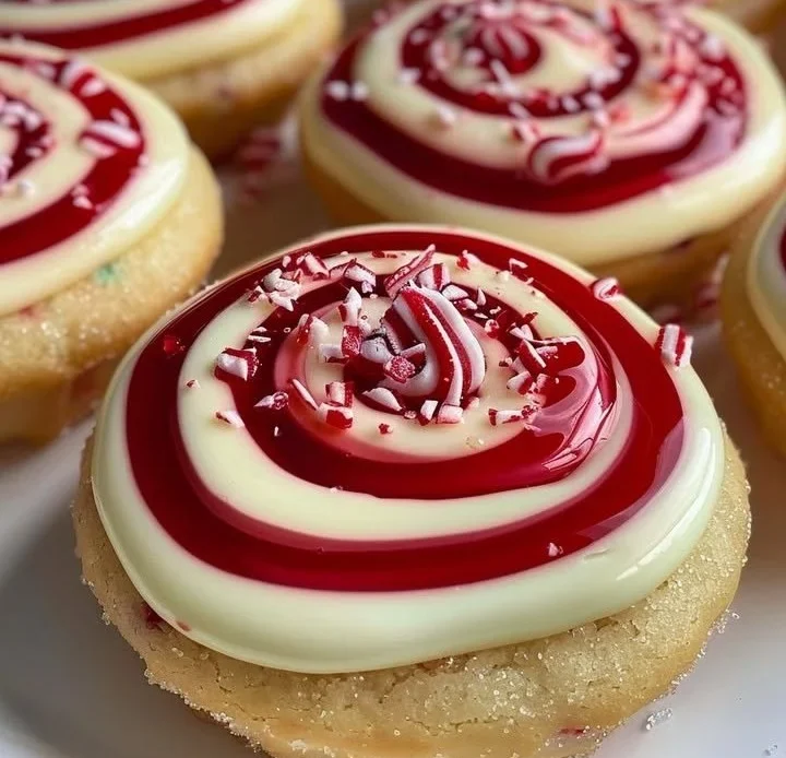Vibrant holiday candy cane swirls displayed on a festive table.