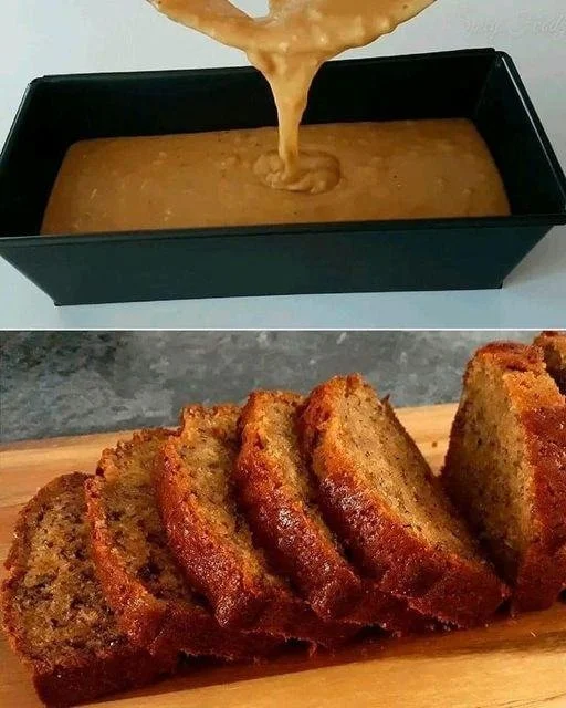 Slice of homemade banana cake with frosting on a plate