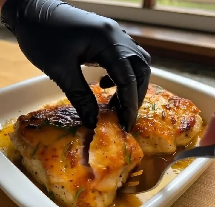 Juicy melt-in-your-mouth chicken breast dish on a plate