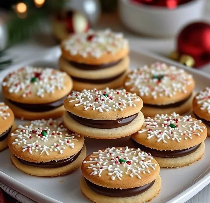 Delicious Ritz Cracker Christmas Cookies decorated with icing and sprinkles
