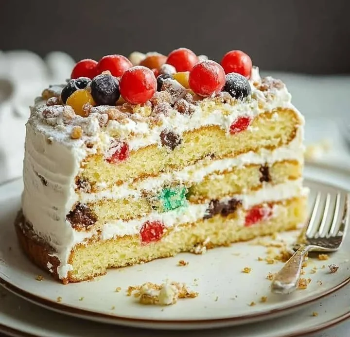 Delicious Cassata Layer Cake with colorful layers and rich frosting