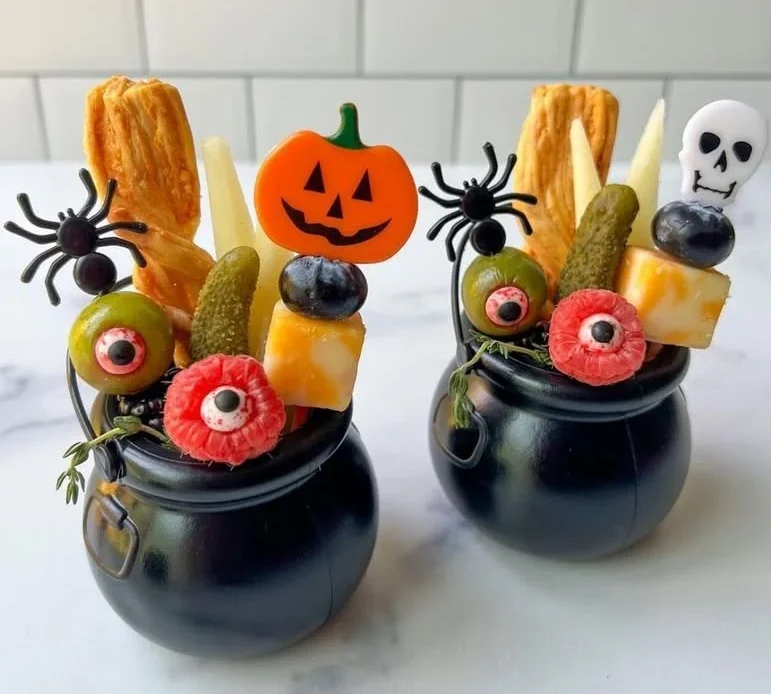 Handmade DIY Halloween cauldrons for spooky holiday decorations