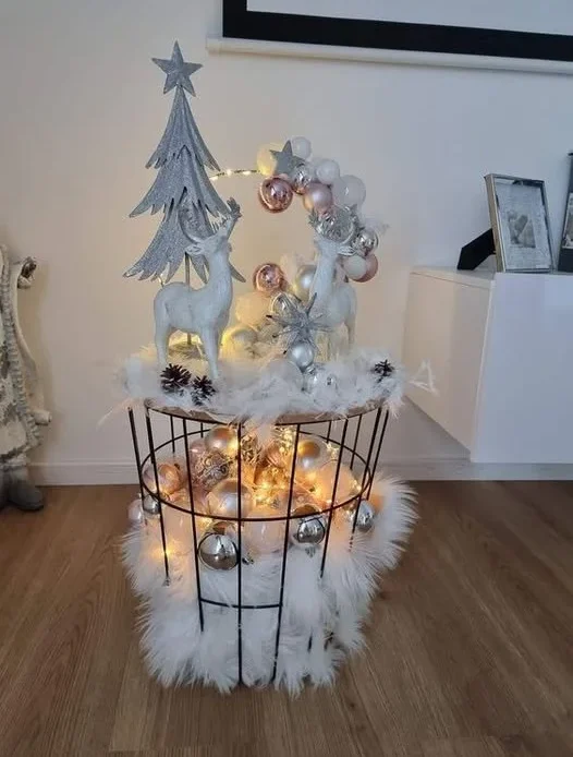 Frosted Woodland Reindeer Display for festive holiday decor